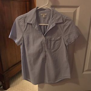 J crew popover polka dot chambray 0